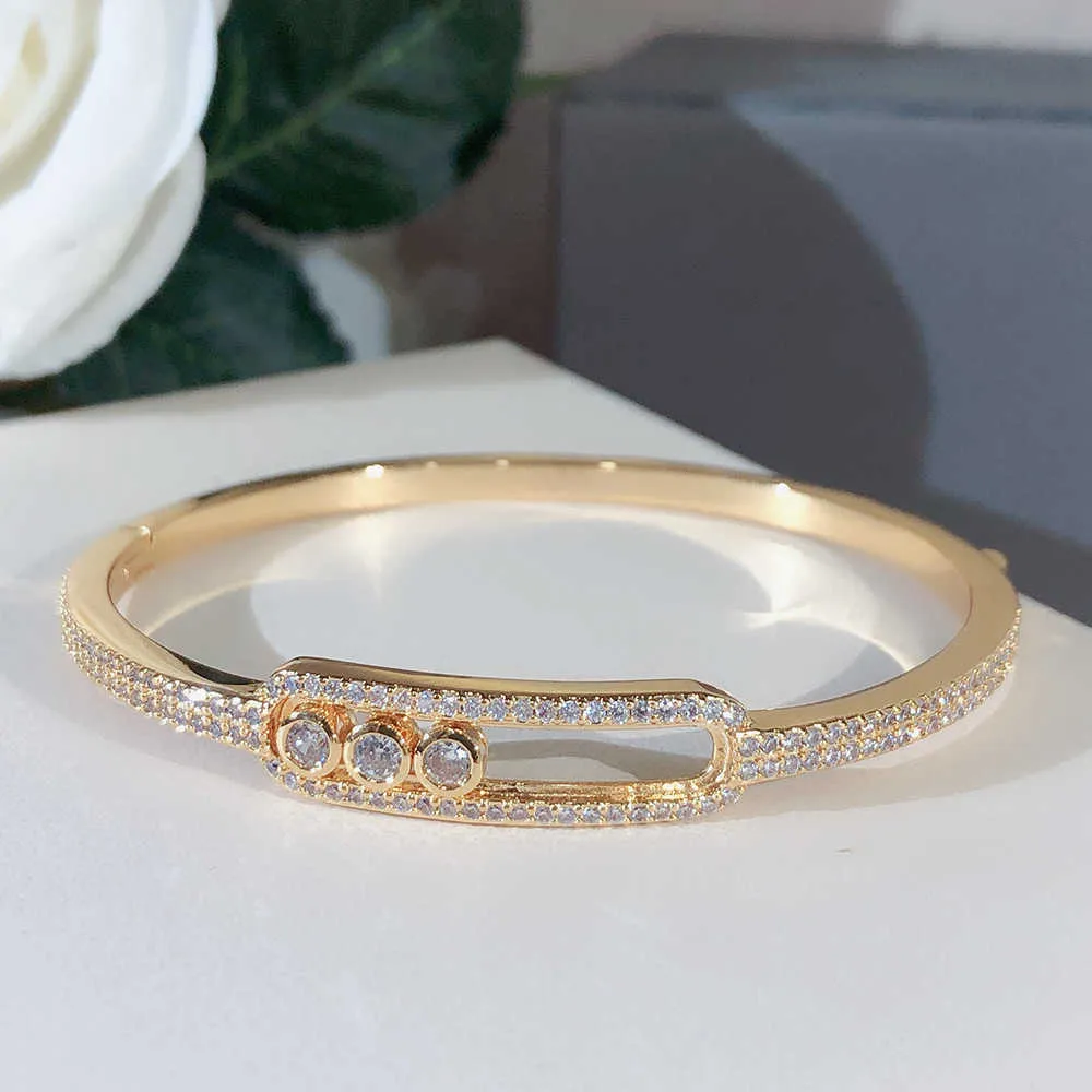 Tendenze nel 2020 Hot New Opening Design Brand Bracciale Donna Ragazze Uomo Aaa Zircon Stile minimalista Sub Materiale oro High Love Q0720