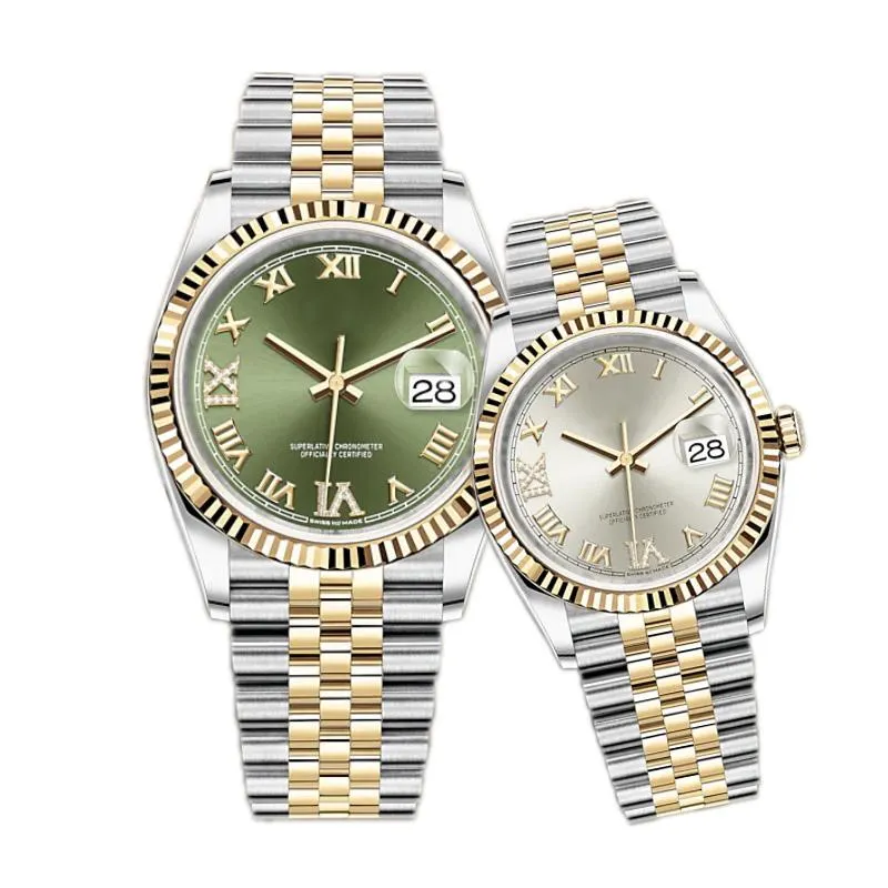 ZDR-Women Watch 2813 Movement 31mm Quartz 36mm Automatiska rostfritt stålpar klockor Vattentäta armbandsur Lysande Montre de Luxe gåvor