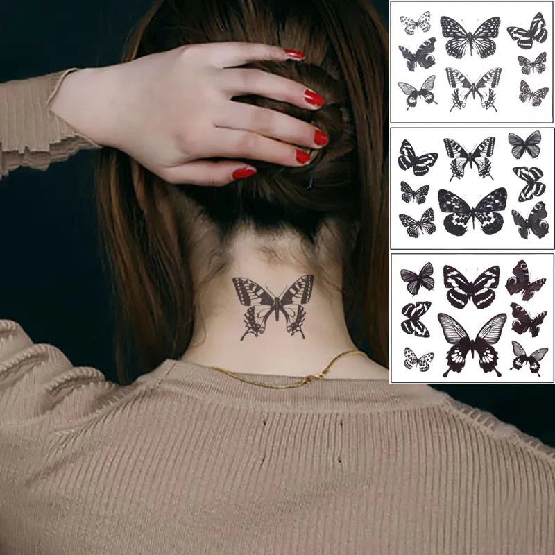 Butterfly Waterproof Temporary Tattoo Stickers For Women Non Toxic
