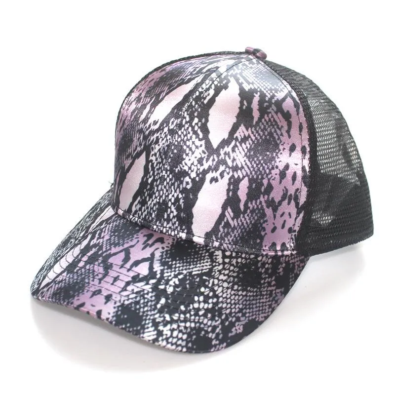 Sun Hats Activity Stree Parade Hat Leopard ponytail Baseball Net Cap Adjustable Sunhat