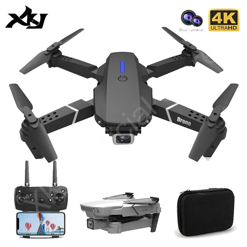 E88 Drone med vidvinkel HD 4K 1080p Dual Camera Höjd Håll WiFi RC Foldbar Quadcopter Dron Gift Toy