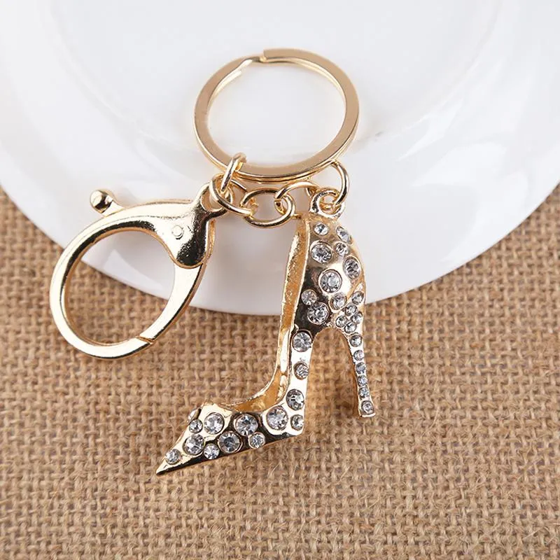 Keychains Hollow Out High Heel Shoes Keychain Purse Bag Buckle Handbag Pendant For Car Keyring Holder Women Gift AZL6726904755245A