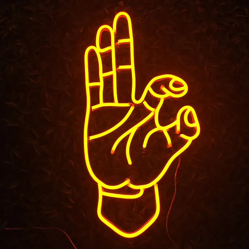 OK HAND-Schild, Nachtbar, Büro, Gewerbe, Restaurant, Wohnheim, Dekoration, 12 V, Schleppfarben, Neonlicht