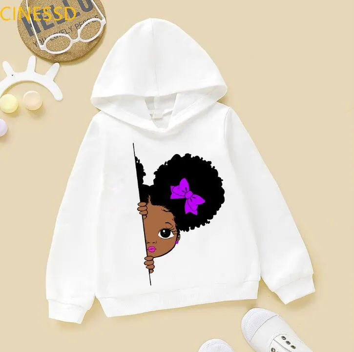Little Melin Queen African American Black Girl Print Cute Sweatshirts