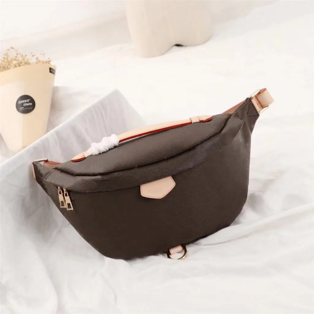 43644 Bumbag Cross Body Schoudertas Temperament Fanny Pack Bum Taille Tassen Hoge kwaliteit Satchel Men Women Fashion Travel Casual Leather Patch Crossbody