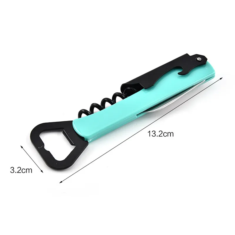 Stainless Steel Beer Bottle Opener Portable Multifunctional Bar Wine Corkscrew Tin Foil Knife Household Kitchen Tool