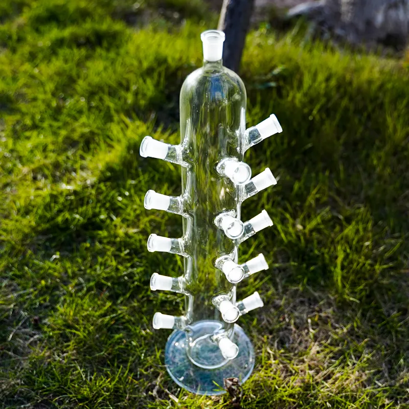 Bong in vetro unico Narghilè 14mm Femmina 15 Pics Giunto Tubi d'acqua grandi da 19 pollici Per quarzo Banger Espositore Narghilè Bong Design accattivante