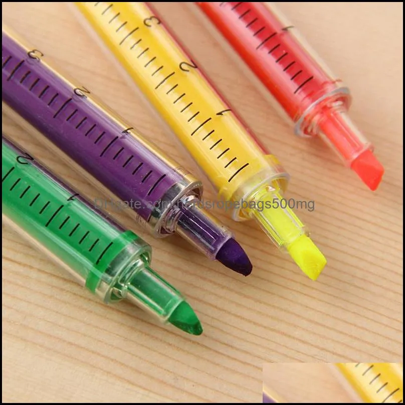 Wholesale-6 PCS Lovely Kawaii Fluorescent Simulation Watercolor Pens Highlighters Marker Pen Korean Stationery School Supplies