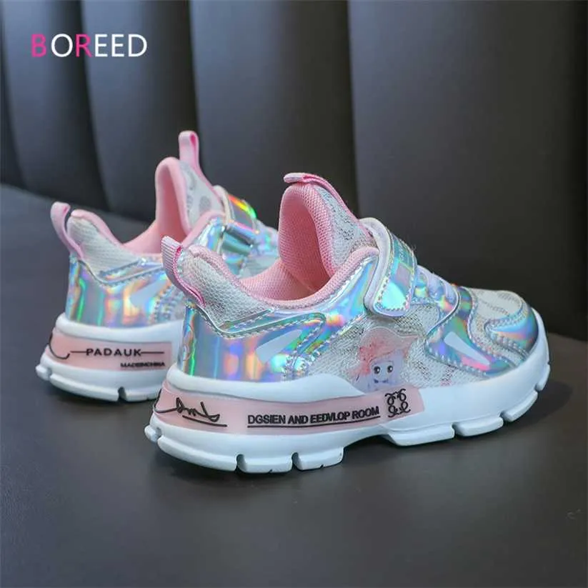 Vårbarn Skor Bekväma barn för flicka Mode Running Sneakers Tjejer Chaussure Enfant 188 220115