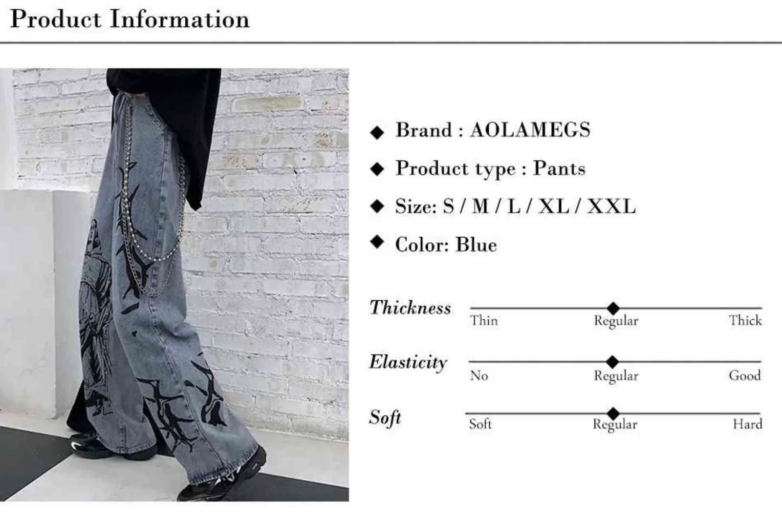 Mens Casual Print Baggy Homme Jeans Korean Retro Wide Leg Anime Denim Pant  For Harajuku Hip Hop Craghoppers Trousers 211111 From Mu03, $24.26