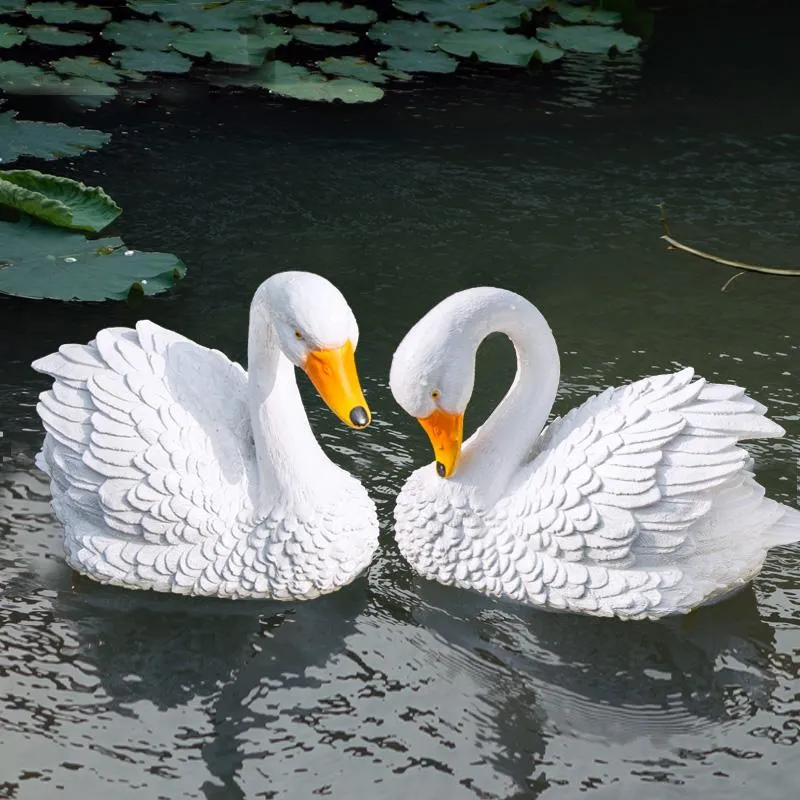 Sculpture de cygne de jardin faite à la main, Simulation de canard en résine, décoration d'étang de cour extérieure, décor de jardinage, décorations artisanales de cygnes