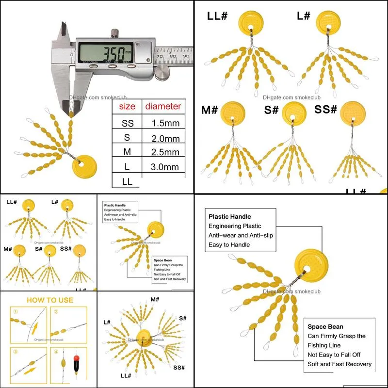 hot Rubber Float Stopper Fishing Bobber Line Stops Space Beans Fishing Tackle Box Oval lure tackle1