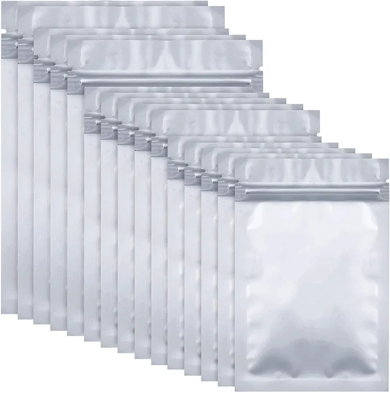 100pcs Aluminum Foil Sealing Bag Flat Bottom Metallic Thick Food Storage Bags Vacuum Sealer Foods Packaging