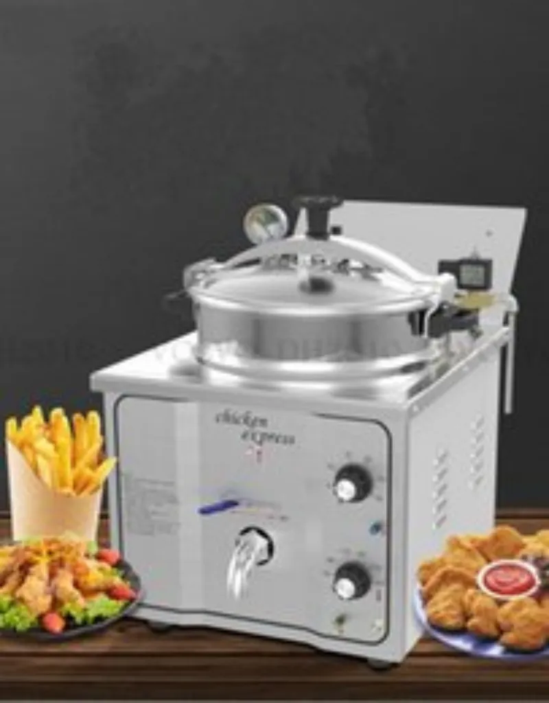 16L KFC Pressão Frango Frito Forno Eletrodomésticos Fritadeiras Máquinas Comerciais Frigideira Elétrica Pequena Mini Broaster AC 110-202z