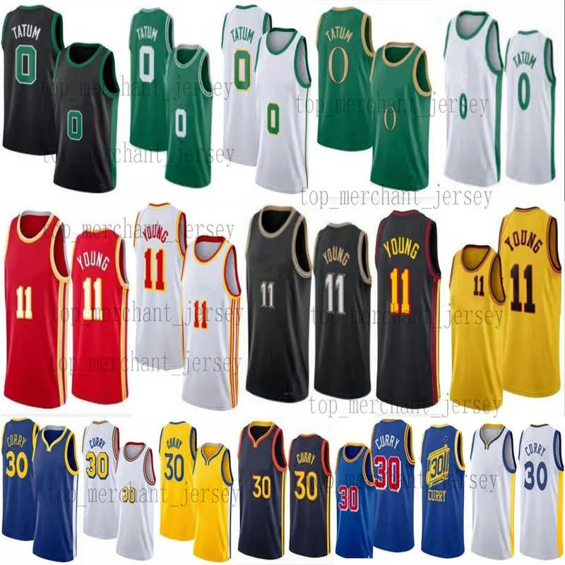 Stephen 30 Curry Curry Jersey Traha 11 Jovem Jerseys Jayson 0 Tatum Men T-shirt Camisetas Logotipos de Bordado de Jerseys