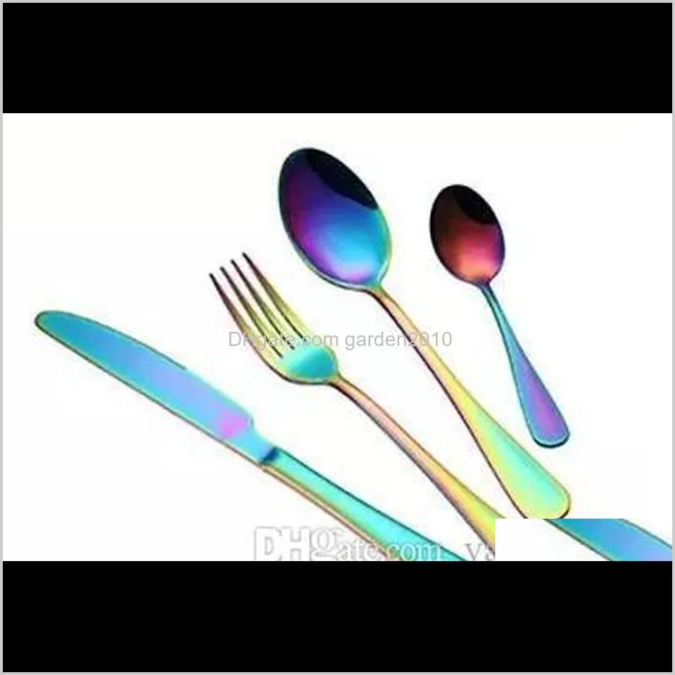 high-grade gold cutlery flatware set spoon fork knife tea spoon stainless steel dinnerware set cutlery tableware set