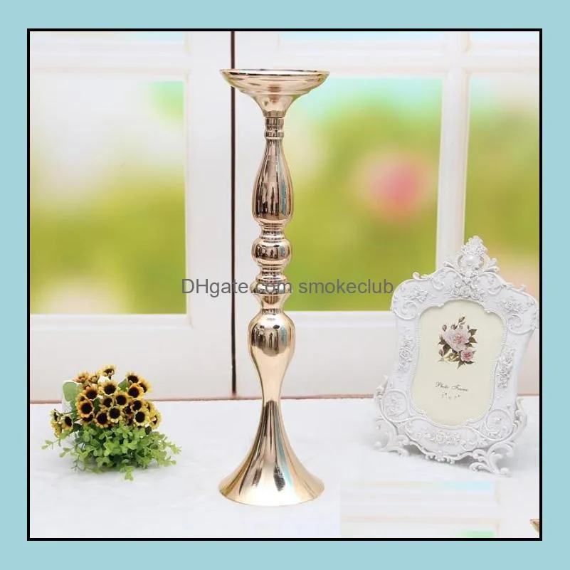 Silver Candelabra Candlestick Holder Wedding Party Iron Candlestick Household Table Ornaments White Silver Color Furnishings Multi