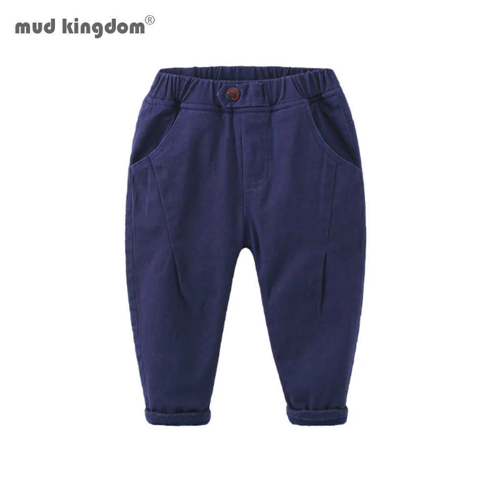 Mudkingdom Ragazzi Cargo Pants Bambini Autunno Inverno Fleece Moda Spessore Caldo Elastico Pantaloni in vita per 210615