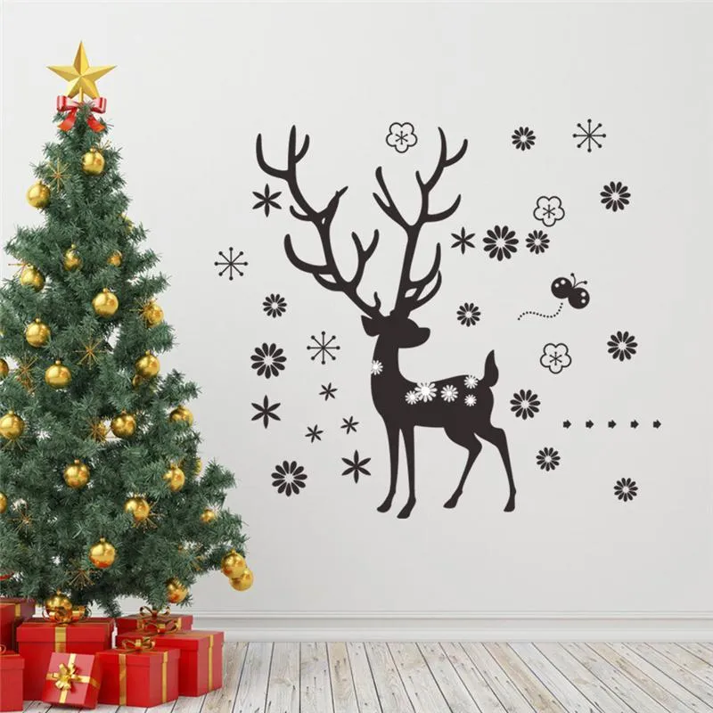 father christmas reindeer stickers animals room covers decor 043. diy vinyl gift home decals festival mual art poster 3.5 210420