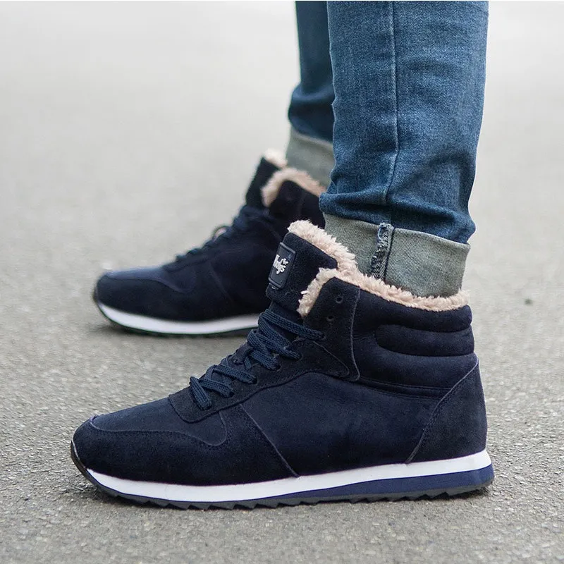 Men Boots Fashion Winter Shoes Plus Size Ankle Casual Sneakers Male Keep Warm Unisex Chaussure Homme