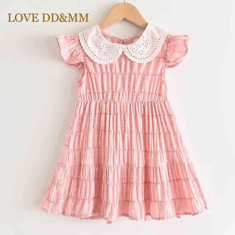 LOVE DDMM Mädchen Kleider Sommer Puppe Kragen Punkte Kinderkleidung Süße Prinzessin Schöne Kinder Kleidung Weste Kleid 210715