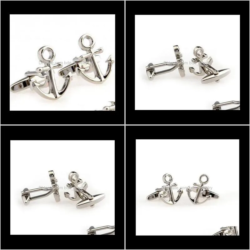 wholesale-unusual stainless steel anchor cufflinks for men,antique vintage silver cufflinks,personalized tie clips dff0608