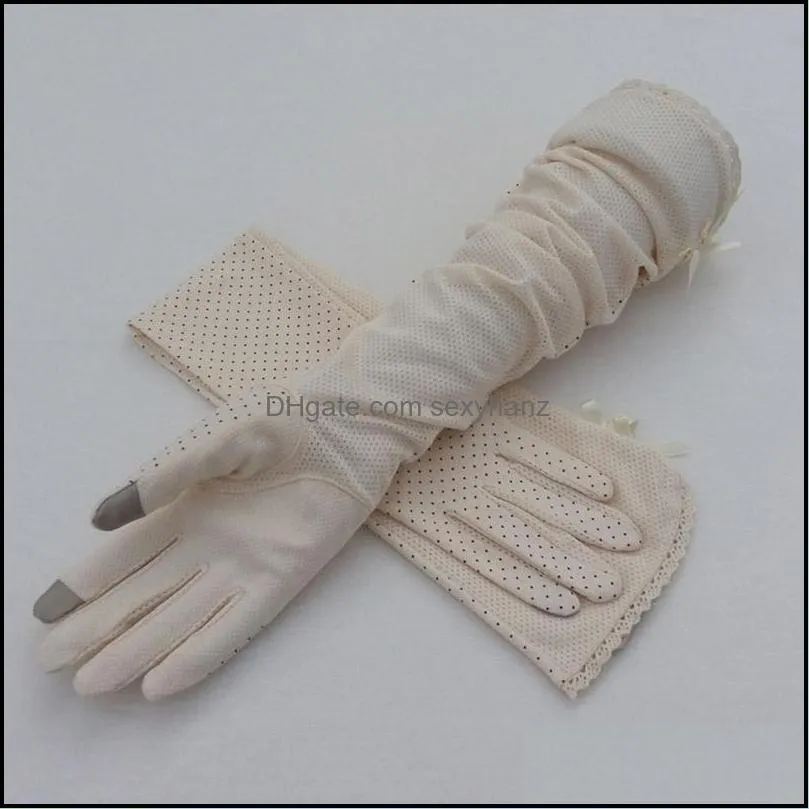 Female Sports Fitness Cycling Sunscreen Touch Screen Long Full Finger Gloves Women Cotton Fashion Half Finger Driving Gloves B911