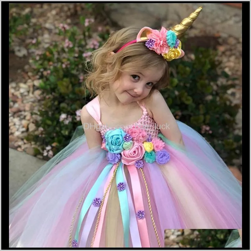 Girls Flower Tutu Dress Kids Crochet Tulle Strap Dress Ball Gown with Daisy Ribbons Children Party Costume