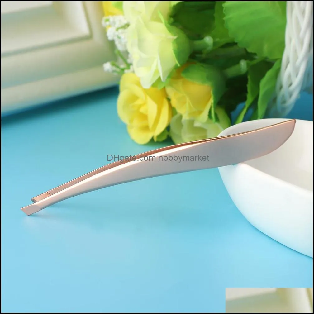1 Pcs Professional Stainless Steel Hair Removal Eye Brow Eyebrow Tweezers Clip Pearl Gold Women Beauty Makeup Tools
