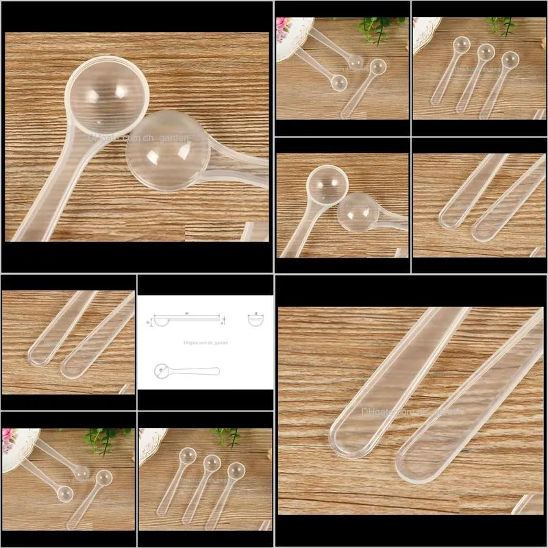 1g/2ml clear plastic measuring spoon for coffee milk protein powder kitchen scoop sn1356