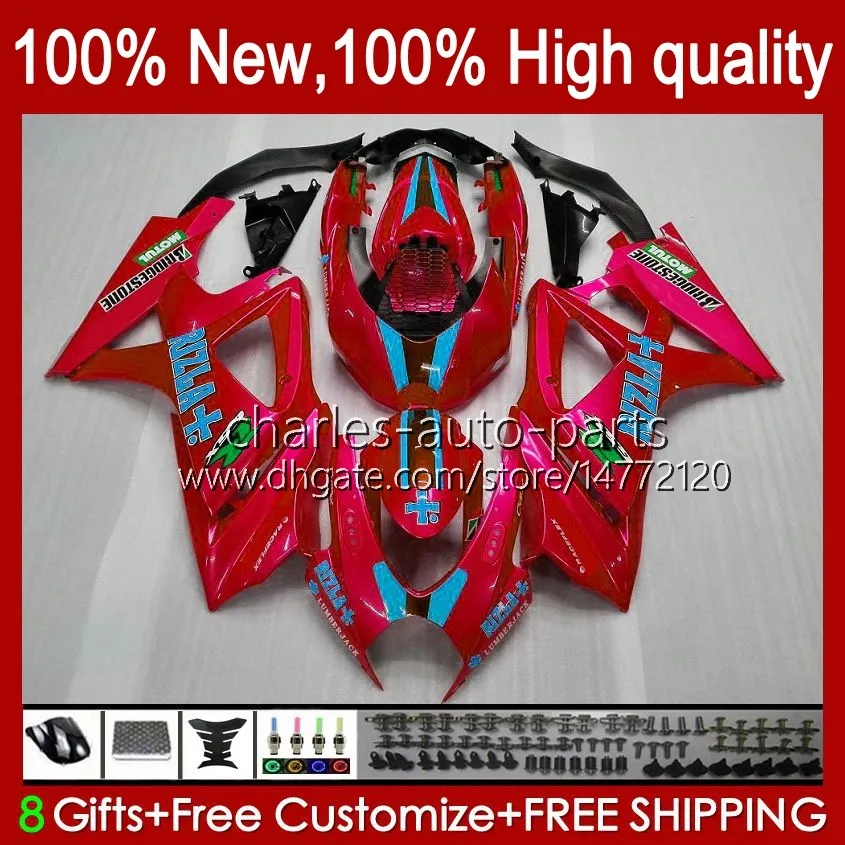 Motorcycle Body For SUZUKI GSX R1000 GSXR 1000 1000CC Fairings K7 07 08 48No.145 GSXR1000 GSXR-1000 GSXR1000CC 2007 2008 GSX-R1000 2007-2008 OEM Fairing red light stock