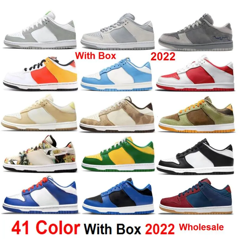 2022 Chaussures de course Low NH Panda Cacao Wow Fossil Rose Whisper Setsubun Sun Club Cherry Gym Red Ocean Bart Simpson What The Paisley Strawberry Cough Black Toe Hommes Femmes