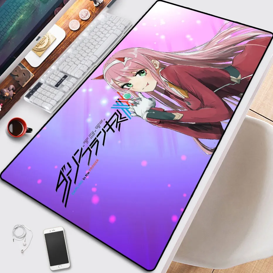 Anime Darling in de Franxx Sexy Meisje Anime Muismat Zero Twee Gaming Muismat Lock Desktop Gaming Desk Mat Toetsenbord Muismat