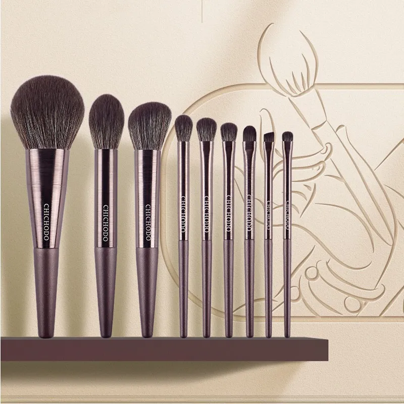 Chichodo 'Zhi' Advanced Makeup Brushes Set 9-PCs Syntet Soft Powder Foundation Highlight Eye Shadow Beauty Cosmetics Tools