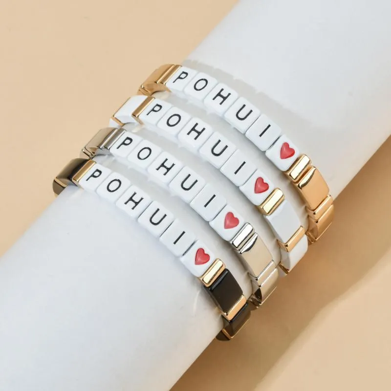 Braccialetti di fascino oro argento color metallo in metallo smalto ru russo pohui braccialetto russia ucraina gioielli moda Bielorussia