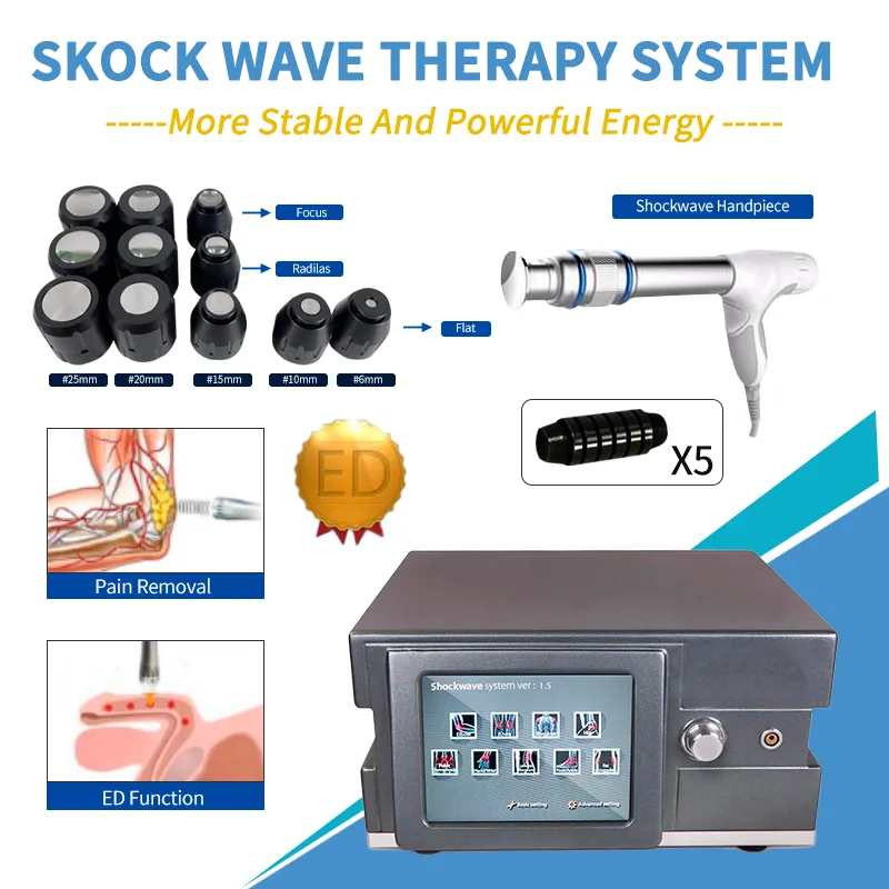 معدات تجميل أخرى 6 بار آلة علاج موجة الصدمة الهوائية للرجل ED العلاج الجسدي للألم