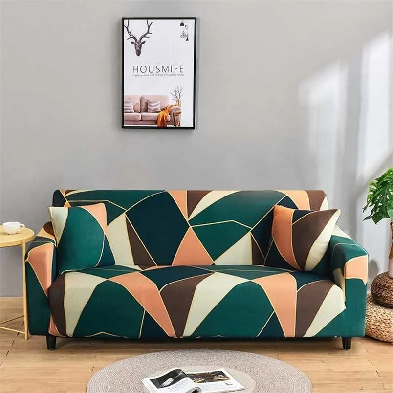 Elastic Stretch Sofa Covers para sala de estar Boho Estilo Slipcovers All-Inclusive Couch Case Capa de Poltrona 1 Pc 211207