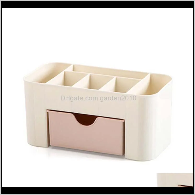 new european transparent plastic makeup organizer storage box multipurpose candy color office sundries cosmetic drawer container