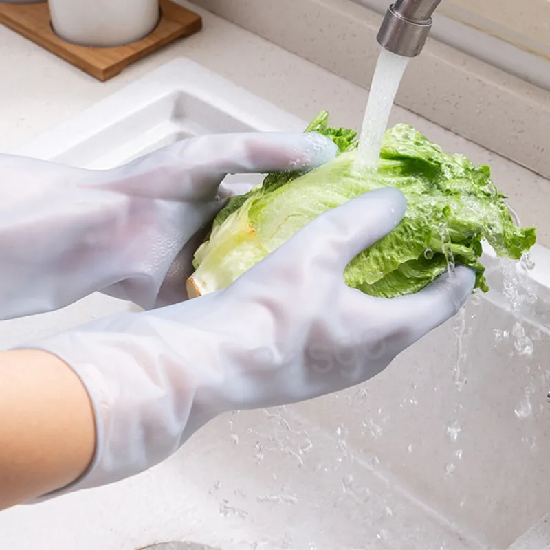 Kitchen Dish Washing Gloves Household Candy Color Washing Dishes Glove Waterproof Wash Clothes Cleaning Kitchens Clean Tool BH5722 TYJ