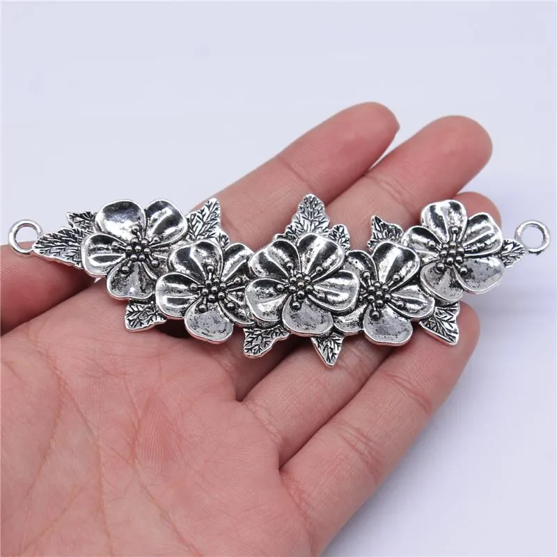 Charms WYSIWYG 1pcs 113mm Big Flower Branch Pendants Flowers Connector Charm