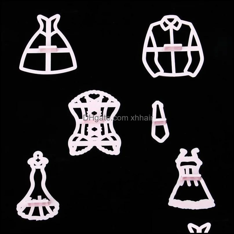 6Pcs/Set Clothes Dress Cookie Cutter Embossed Cake Mold Fondant Cutters Mould Pastry Chocolate Baking Decorating Tools Moulds