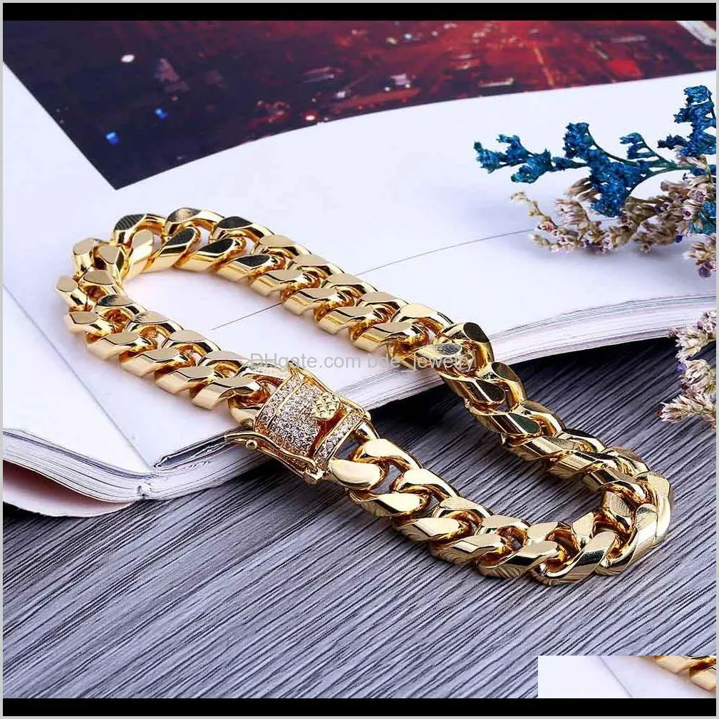 tiny zircon hip-hop bracelet 10mm men jewelry  cuba chain hot selling in europe and america