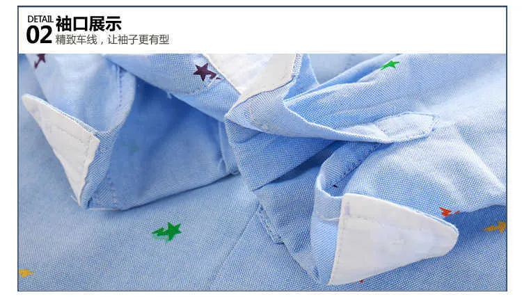 Children Clothing Casual Spring Autumn New Design Turn-Down Collar Long Sleeve Star Print Pocket Kids Shirts Boys (13)