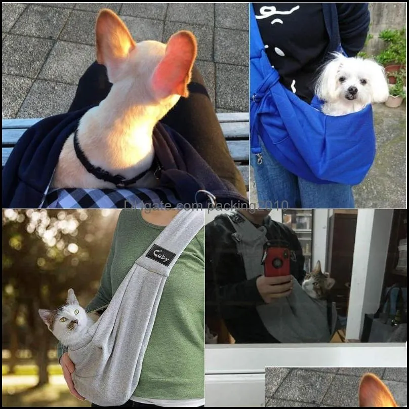 pet puppy dog carrier purse pet carriers backpack Hand Free Sling for Cats Dogs Breathable cotton carrier bag large