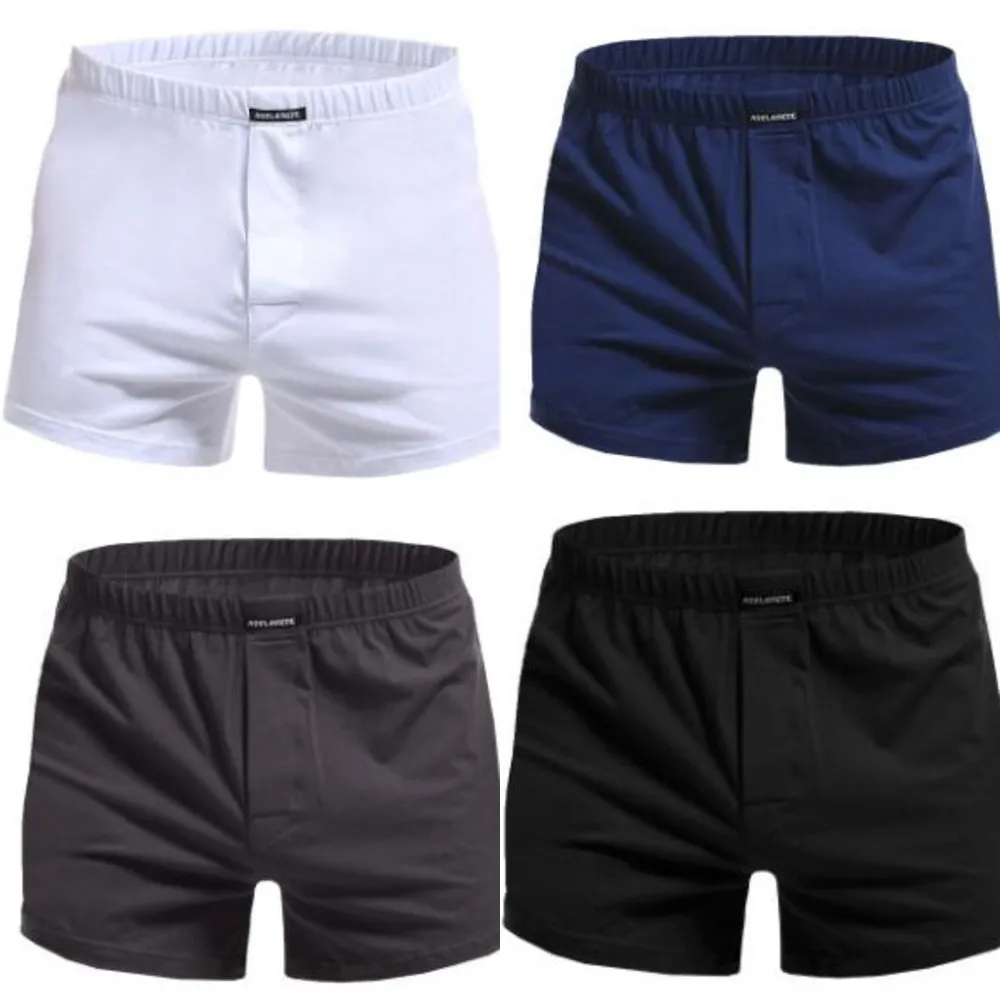 Loose Cotton Men's Flat-angle Shorts Home Comfortable Large Arrow Shorts All-cotton Comfortable Air-permeable Shorts X0628