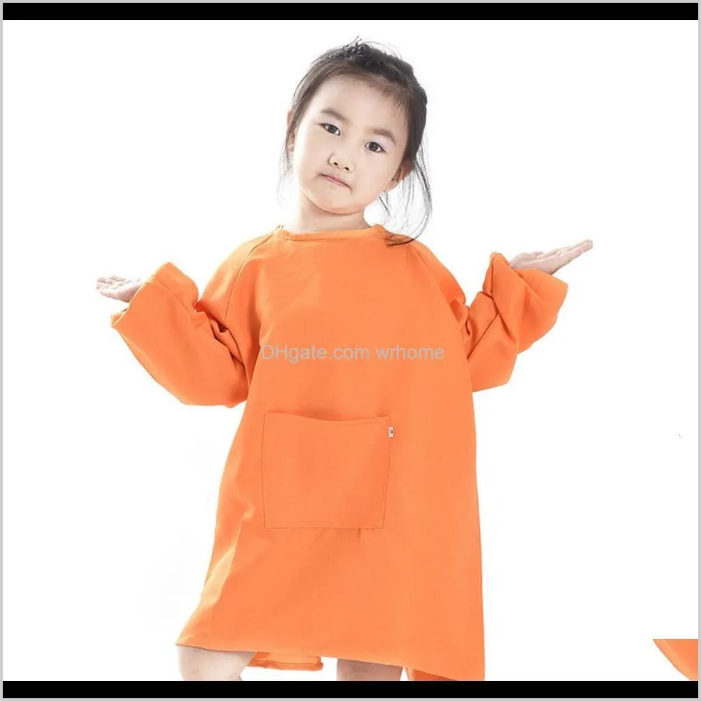 Children Aprons Bib Kids Painting Clothes Waterproof Paint Aprons Baby Eating Meal Painting Long Sleeve Smock Home Textiles WX9-783