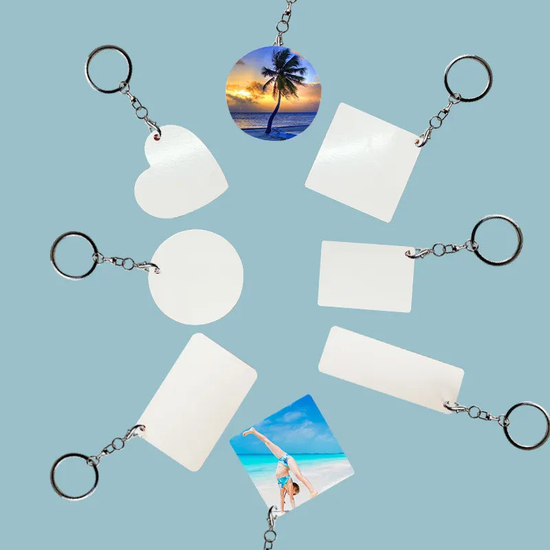 Transfer Case Keychain 8 Styles Double Sided Heat Transfer Keychains, Sublimation Blank Metal ...