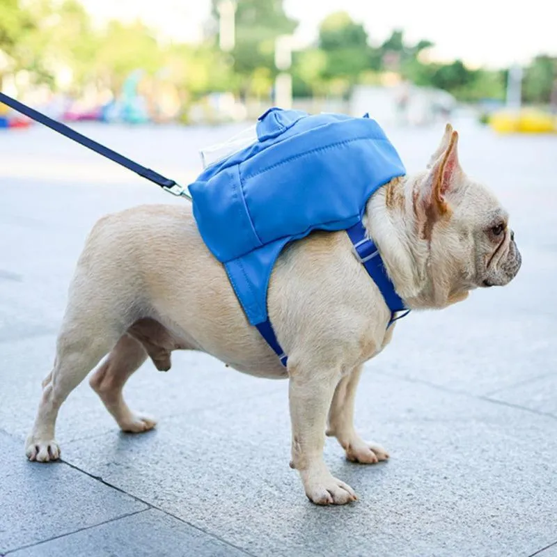 Fundas de asiento de coche para perros, arnés de peluche, mochila para mascotas, bolsa de aperitivos multibolsillo ajustable para viajes al aire libre para perros
