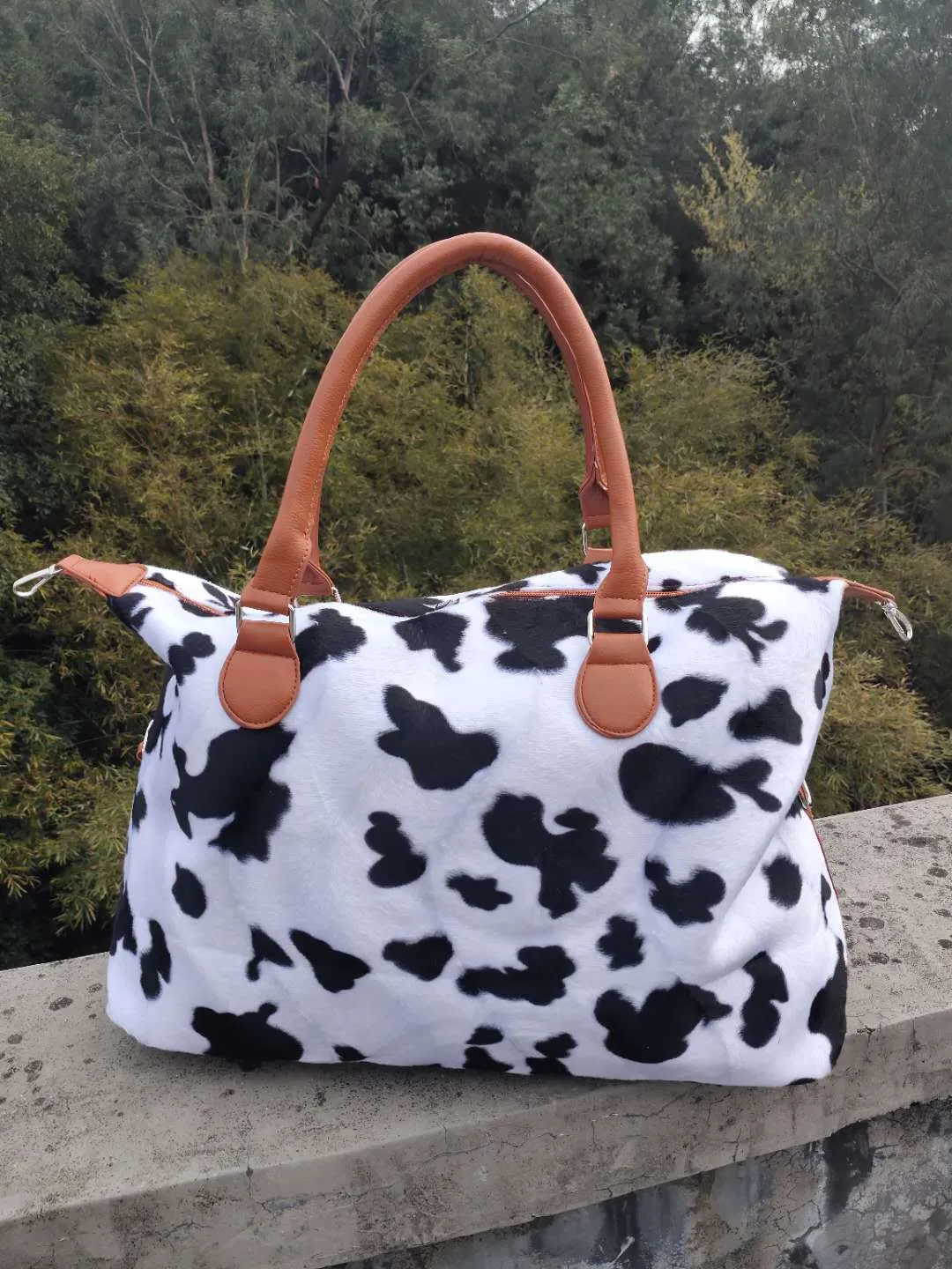 Cow print weekender bag wholesale cheap