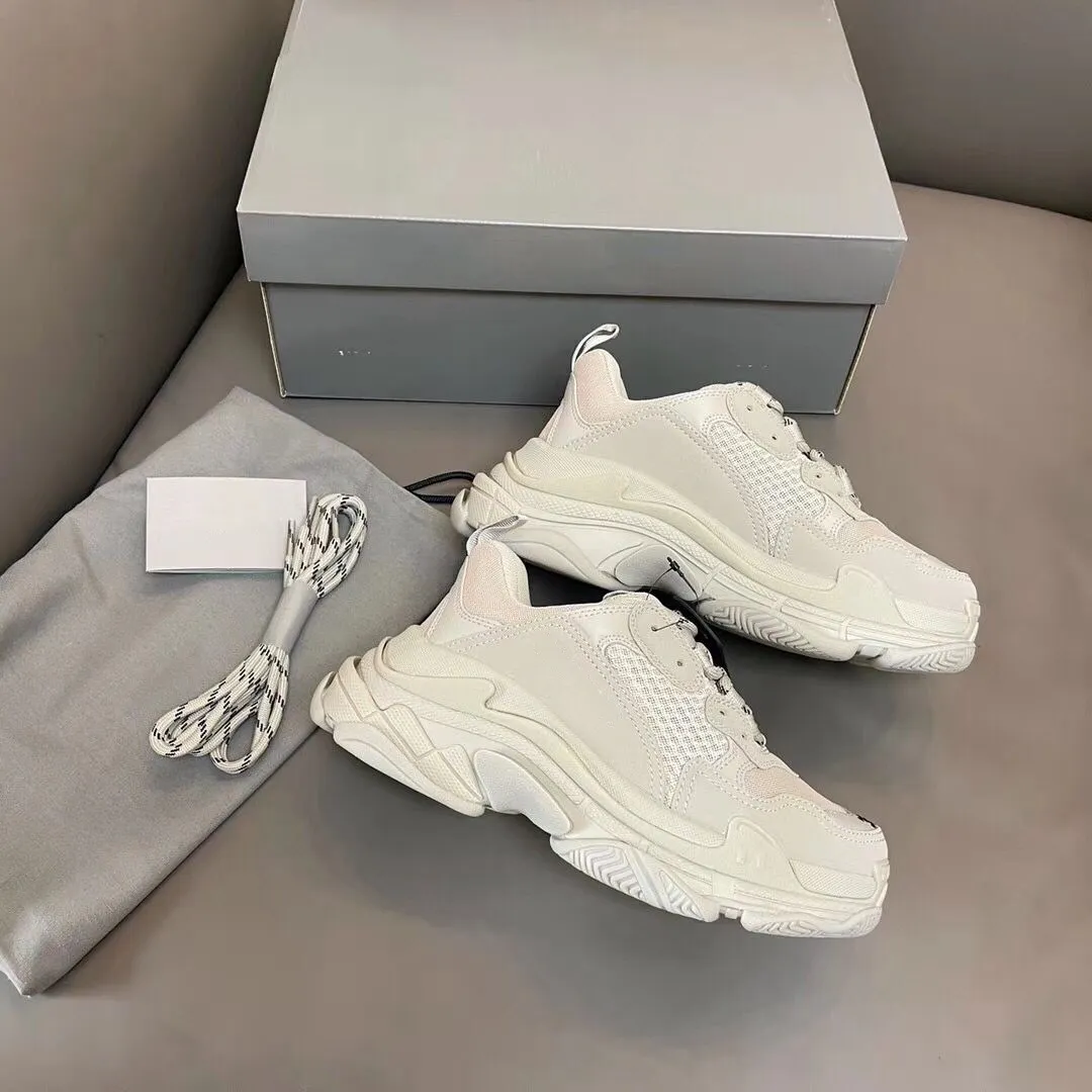 Triple S Beige Trainer Men Women Beige Sneaker Chunky Shoes Thick Bottom Dad Shoe Casual Shoe Trainers Box Included Top Selling Outdoor Sneakers